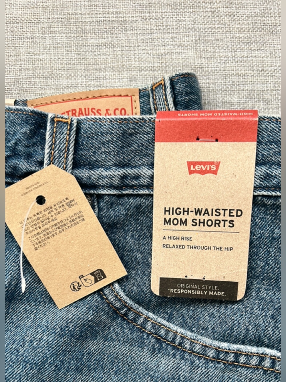 Levi's Women's High Waisted Mom Shorts - Picture 9 of 10